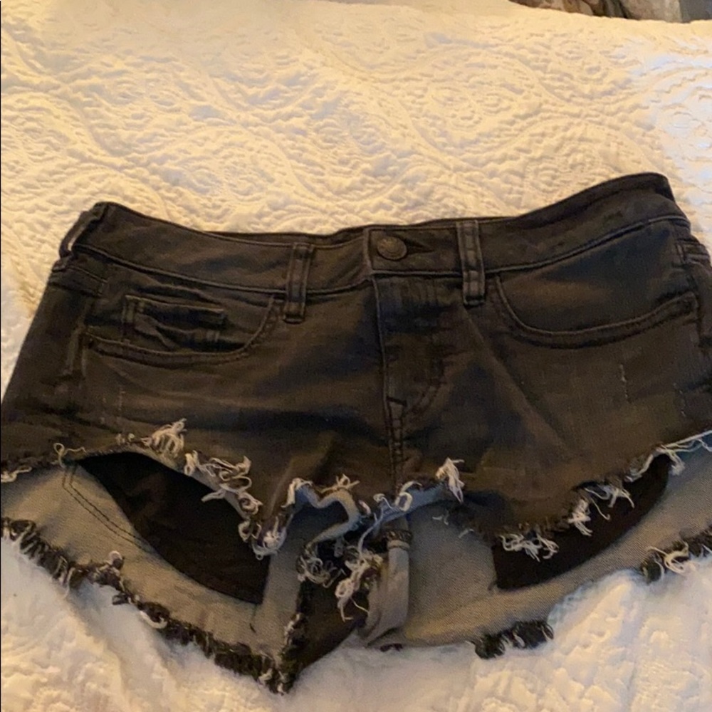 Express black jean short shorts